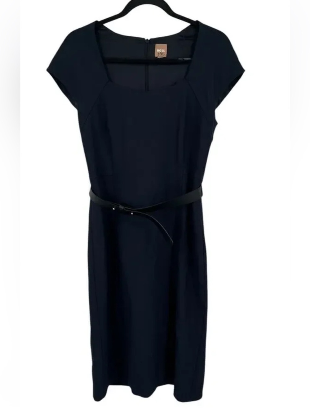 Boss Hugo Boss Dress Danorda Belted Sheath Navy Sz 10 NWT ❗️missing belt❗️